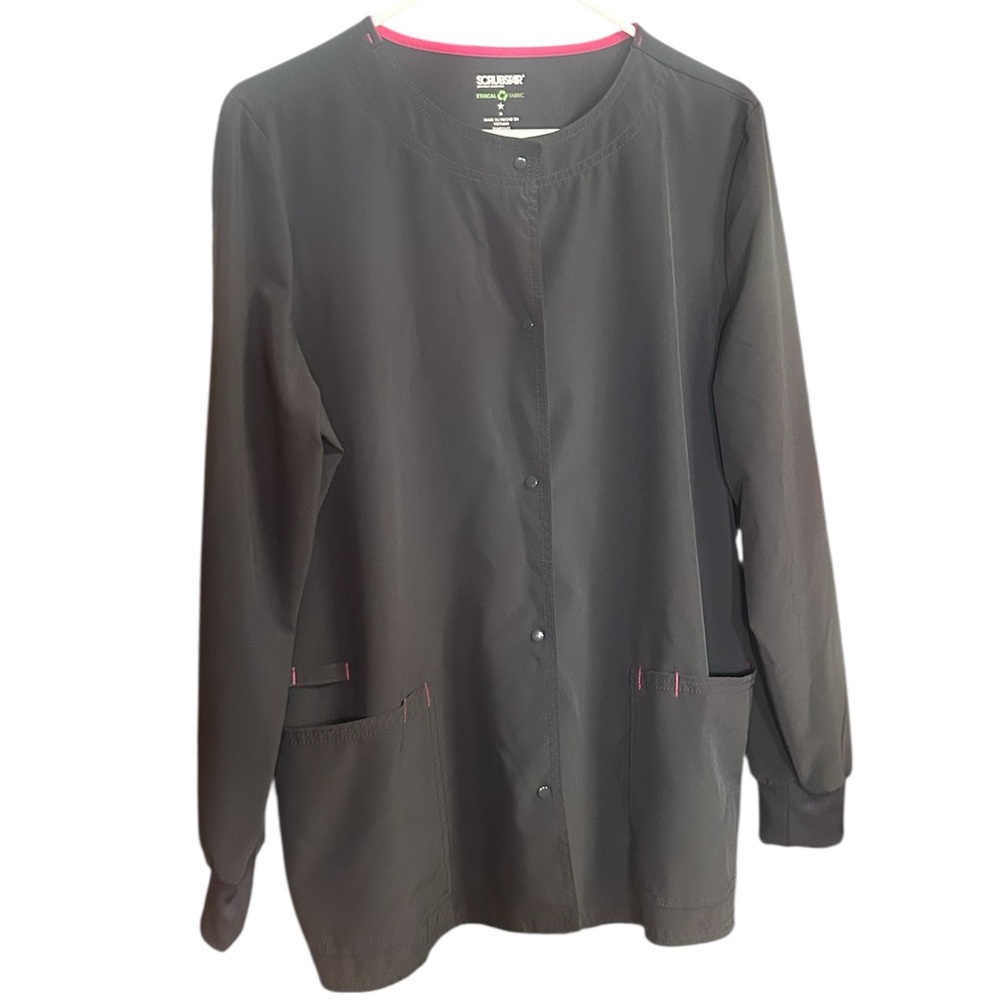 Scrubstar Grey Snap Button-Up Scrub Top